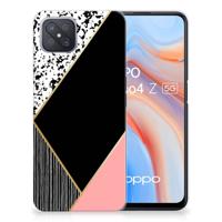 OPPO Reno4 Z | A92s TPU Hoesje Zwart Roze Vormen