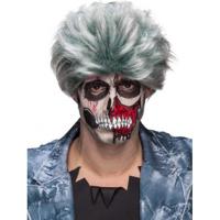 Zombie halloween verkleed pruik - heren - grijs - Carnaval/Horror verkleed accessoires - thumbnail