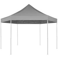 vidaXL Partytent pop-up zeshoekig inklapbaar 3,6x3,1 m grijs
