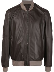 Corneliani veste bomber en cuir - Marron