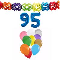 Verjaardag versiering pakket 95 jaar - opblaascijfer/slinger/ballonnen - thumbnail