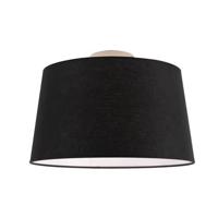 QAZQA Moderne plafondlamp wit met zwarte kap 35 cm - Combi - thumbnail