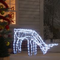 Kerstfiguur rendier inklapbaar met 144 LED's koudwit