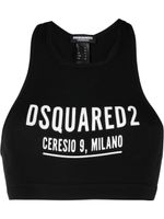 DSQUARED2 brassière de sport à logo imprimé - Noir