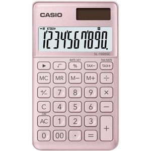 Casio SL-1000SC Zakrekenmachine Roze Aantal displayposities: 10 werkt op zonne-energie, werkt op batterijen (b x h x d) 71 x 9 x 120 mm