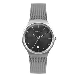 Prisma P.2080 Horloge Iconic Design recycled staal zilverkleurig-zwart 36 mm