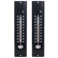 Lifetime Garden - 2x stuks - thermometer - zwart - voor binnen en buiten