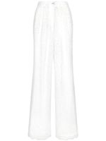 Dolce & Gabbana pantalon palazzo en dentelle à coupe longue - Blanc