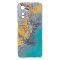 OPPO A78 5G | A58 5G TPU Siliconen Hoesje Marble Blue Gold