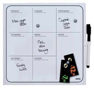 Planbord week desq 35 x 35 cm randloos + marker magnetisch
