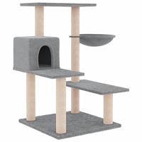 vidaXL Kattenmeubel met sisal krabpalen 82,5 cm lichtgrijs, kattenpaal, kattenboom, kattenkrabpaal, kattenhuis, kattenmeubel, kattenpalen