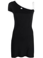 Courrèges robe asymétrique à logo brodé - Noir