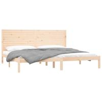 vidaXL Bedframe massief hout 200x200 cm, tweepersoonsbed, bedombouw, frame, bed, dubbel bed, bed frame, ledikant, bedframe met hoofdeinde