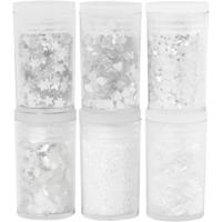 Creotime metallic glitter wit 6 x 5 gram