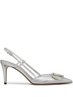 Valentino Garavani escarpins VLogo Signature 80mm à bride arrière - Argent