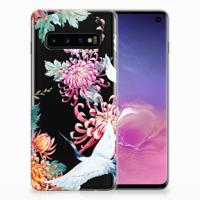 Samsung Galaxy S10 TPU Hoesje Bird Flowers