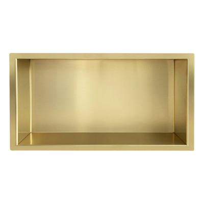 Wandnis Wiesbaden Demis | Inbouw | 30x60x7 cm | 1 vak | Geborsteld messing PVD Wandnis Wiesbaden Demis | Inbouw | 30x60x7 cm | 1 vak | Geborsteld messing PVD