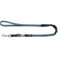 Verstelbare hondenriem Wolmar kleur rookblauw/zwart, maat 19/200