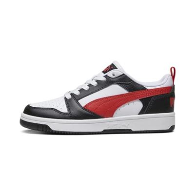 PUMA Unisex Rebound V6 Lo Jr Sneaker voor kinderen, Puma Wit voor alle tijden Rood Puma Zwart