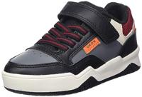 Geox Jongens J Perth Boy E Sneakers, Black Orange, 38 EU