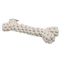 D&D Home, Speelgoed voor honden, Dente Rope Toy L, 30 cm, beige, speelgoed, 100% katoen, draagt bij aan gezonde tanden en tandvlees, ideaal voor het trekken, speeltouw in botvorm