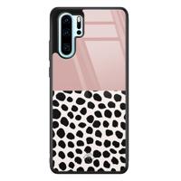 Huawei P30 Pro glazen hardcase - Pink dots