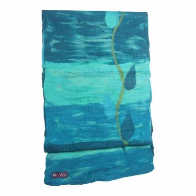 Gevilte Sjaal met Bladslinger (Groen/Petrol) Gevilte Sjaal met Bladslinger (Groen/Petrol)