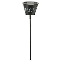 Tuin/terras  asbak Smoke - op steker van 110 cm - metaal - zwart   -