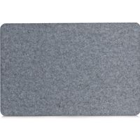 2x Rechthoekige placemats grijs vilt 45 x 30 cm