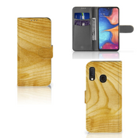 Samsung Galaxy A20e Book Style Case Licht Hout