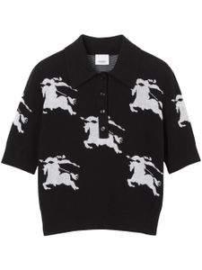 Burberry polo en maille intarsia - Noir