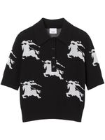 Burberry polo en maille intarsia - Noir - thumbnail