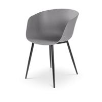 Liloe kunststof tuinstoel grijs met armleuningen