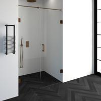 Sanituba Complete Profielloze Nisdeur 2-delig 130cm met 70cm deur koper