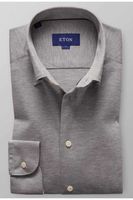 ETON Slim Fit Overhemd grijs, Effen - thumbnail