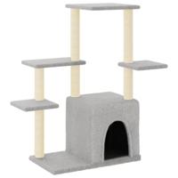 vidaXL Kattenmeubel met sisal krabpalen 97,5 cm lichtgrijs, kattenpaal, kattenboom, kattenkrabpaal, kattenhuis, kattenmeubel, kattenpalen