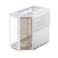 APNX V1 ATX PC-behuizing met dubbele kamer, middentoren luchtstroom, panoramische glaspanelen, 10 ventilatorsleuven, 360 mm radiatorondersteuning, hoekinlaat 16 cm x 2 ventilatorbeugel, GPU-montage,