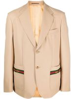 Gucci blazer boutonné à revers crantés - Tons neutres