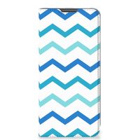 Motorola Moto G22 Hoesje met Magneet Zigzag Blauw