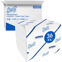 Toiletpapier Scott gevouwen tissue 2-laags 36x250stuks wit 8508