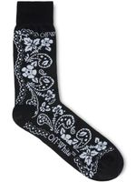 Off-White chaussettes à motif bandana en intarsia - Noir