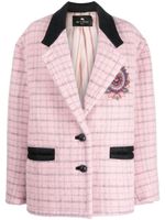 ETRO manteau en laine vierge à fleurs brodées - Rose