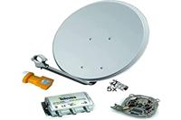 Kit parabolische antenne, 60 cm, met LNB TELEVES + TV/satellietmengpaneel + aansluitingen
