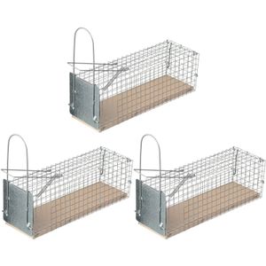 3x Diervriendelijke/humane anti ratten vallen/klemmen 28 cm   -