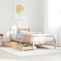 vidaXL Bedframe met lades massief grenenhout 90x190 cm, bed, bed ombouw, boxspring, bedbodem, slaapkamermeubel, stapelbed, twijfelaar bed