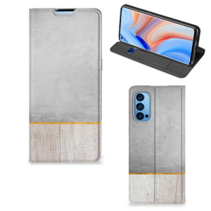 OPPO Reno4 Pro 5G Book Wallet Case Wood Concrete