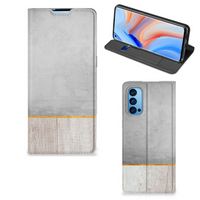 OPPO Reno4 Pro 5G Book Wallet Case Wood Concrete - thumbnail