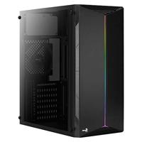 Aerocool Splitabk PC-gaming-behuizing, ATX-knipperlicht, LED, RGB, ventilator 12 cm, zwart