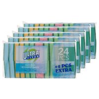 Voordelige schuursponsjes/schoonmaaksponsjes - 120x stuks - multipack