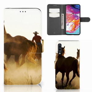 Samsung Galaxy A70 Telefoonhoesje met Pasjes Design Cowboy